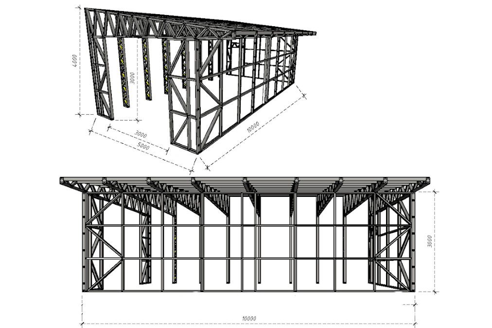 D005B. Garage 5,0х10,0m (attached to a house).